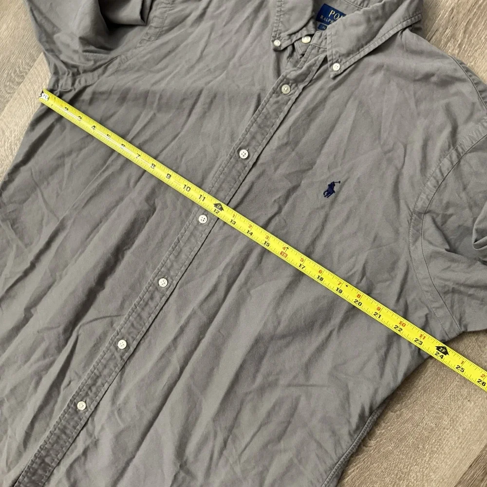 Polo Ralph Lauren Long Sleeve Button Down Oxford Shirt Men's XL Solid Grey